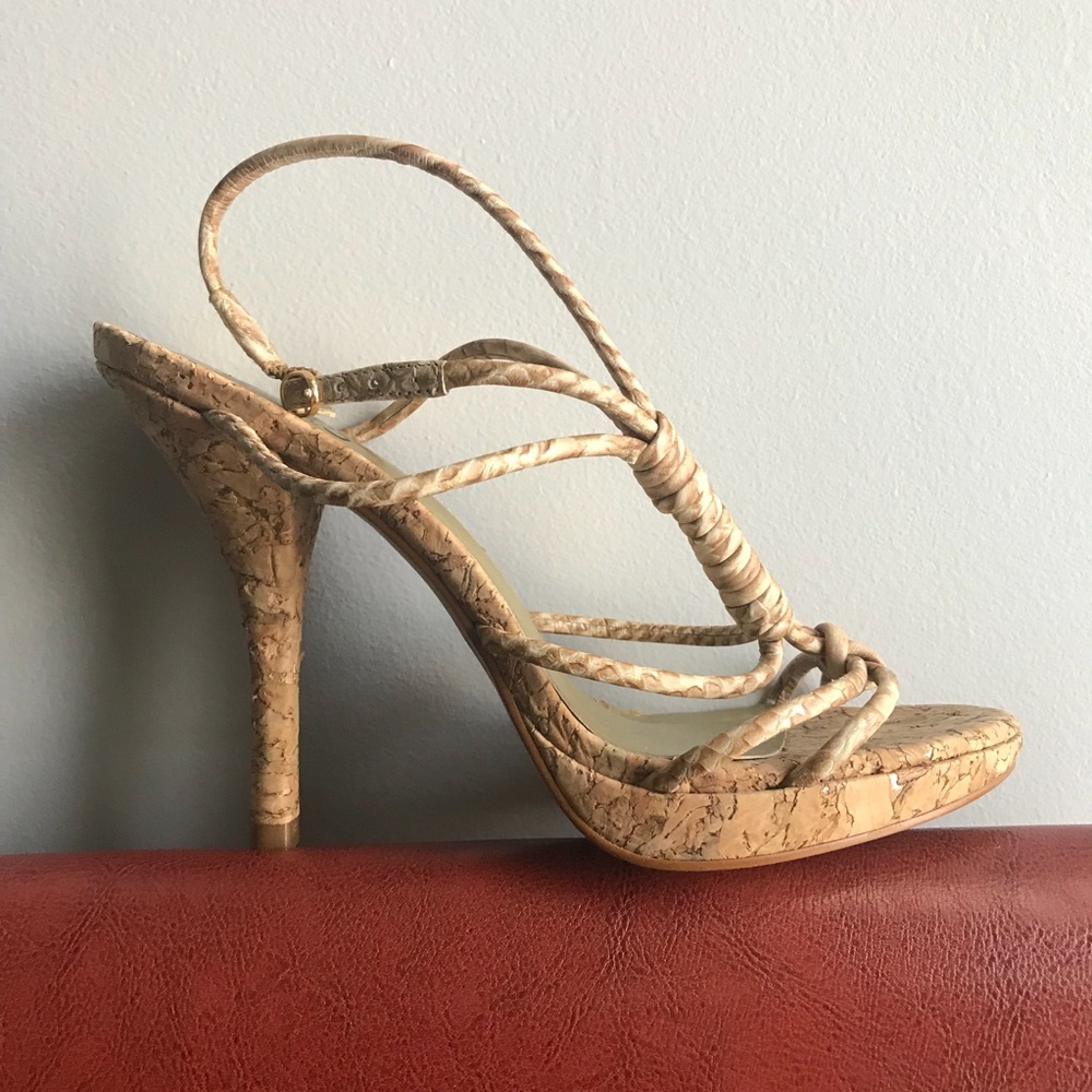 Strappy Cork Sandal Heels by Carlos Santana